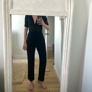 Reformation Vintage-style Black Jumpsuit